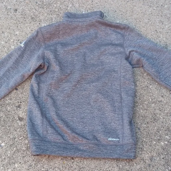 Adidas Men's Heathered Half Gray Zip-Up Sweater